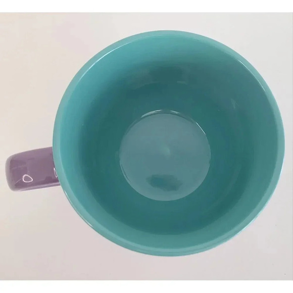 Disney Ariel Little Mermaid Coffee Cup Mug 24 oz Ceramic Teal Blue Purple - Picture 4 of 6